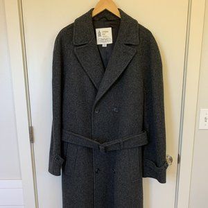Men's Charcoal Gray London Fog Double Breasted Fully Lined Wool Coat